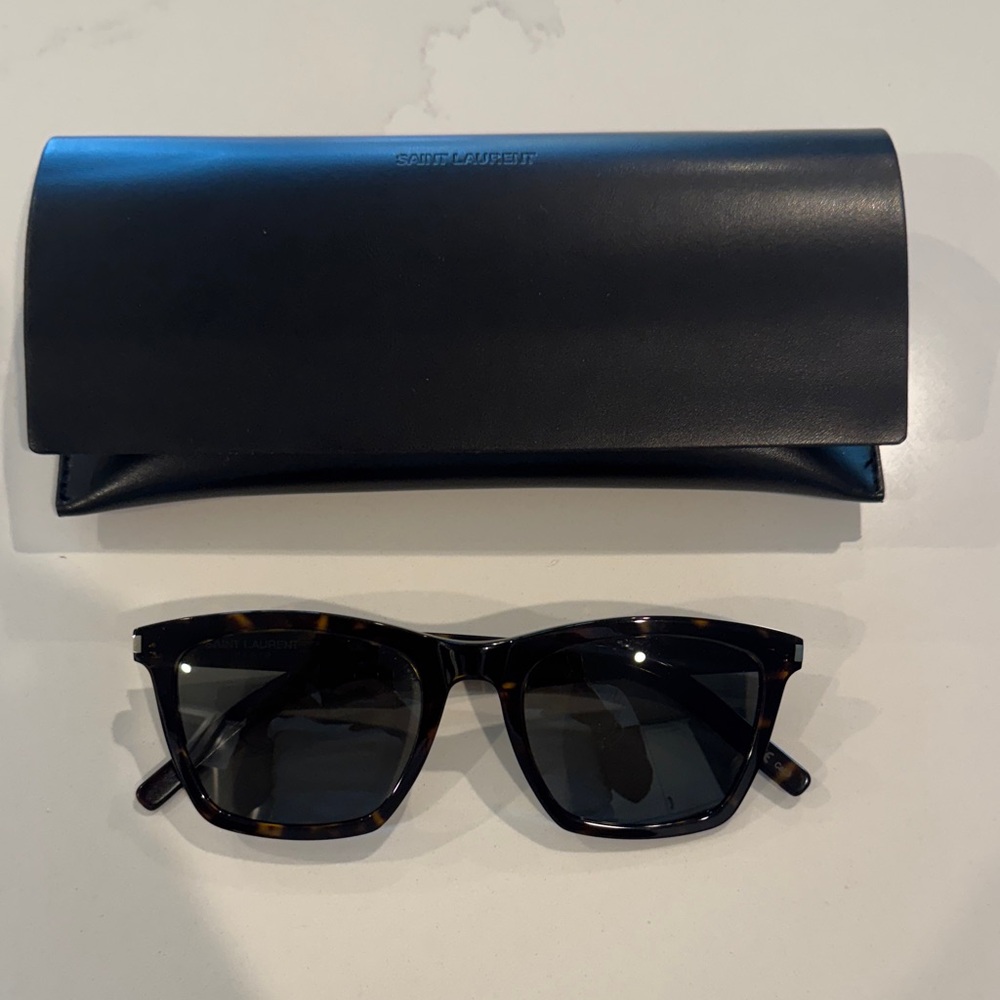 Saint Laurent Black and Tortoise Sunglasses